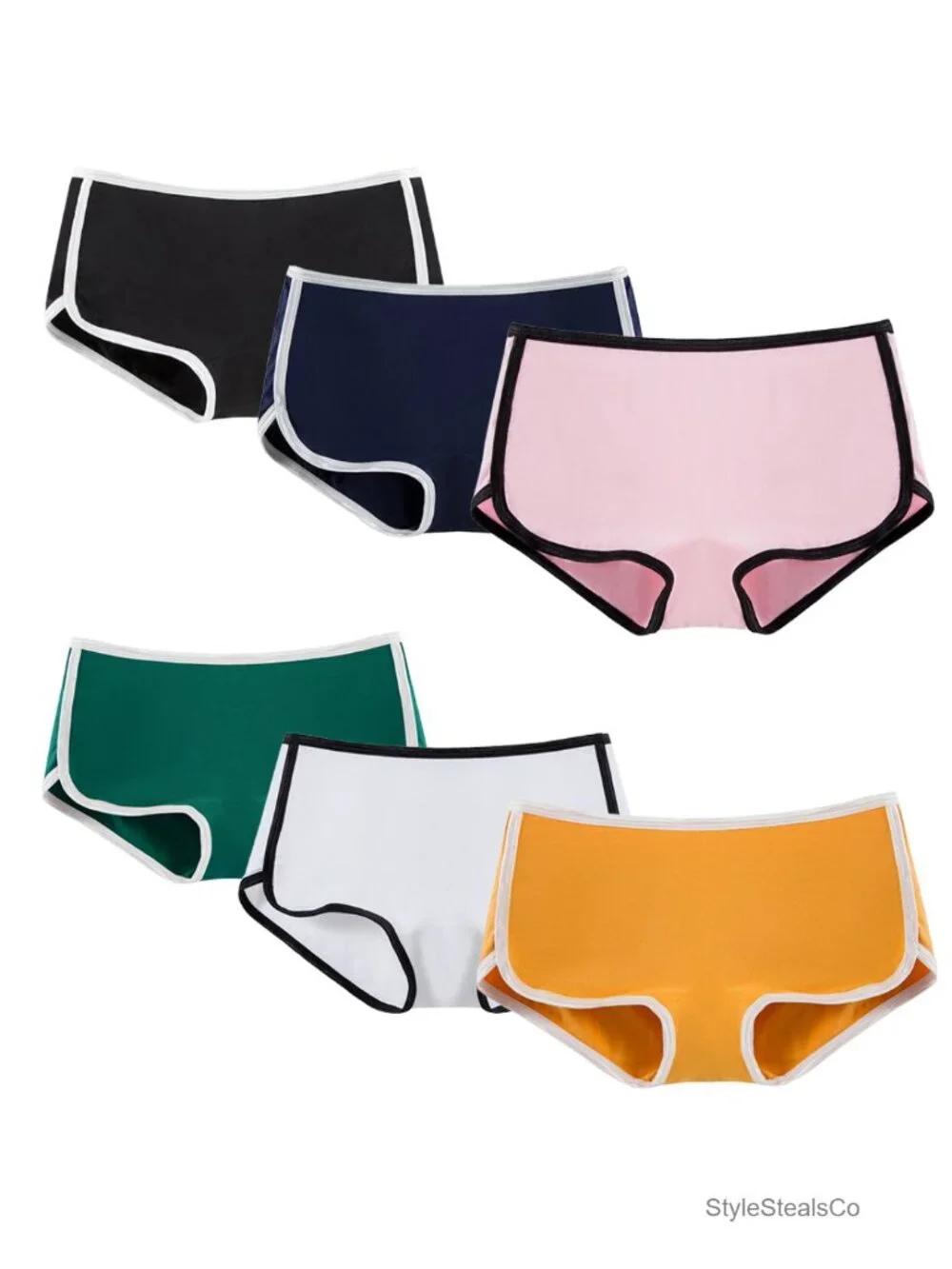 95% Cotton Stretch Boyshorts Underwear Boxer Briefs for Women - Pack of 6